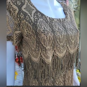 CARTISE Vintage long dress, boho, fringe detail